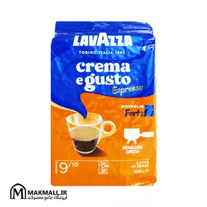 قهوه لاوازا کرما گوستو دارک روست 1000 گرم | Lavazza Crema e Gusto Espresso Forte Dark Roast 1kg Coffee Beans