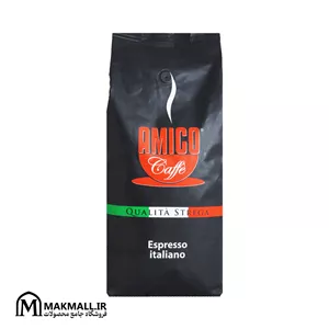 قهوه امیکو مشکی 1000 گرم | AMICO Caffè Qualità Strega Espresso Italiano Medium-Dark Roast