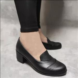 کفش چرم زنانه مدل ریحان کد 227  کفش پاشنه 5 سانتی مجلسی اداری اسپرت بادوام و ظریف