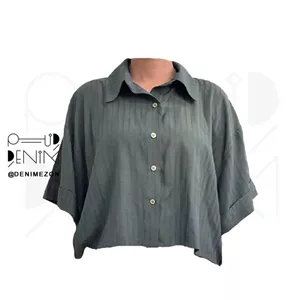 شومیز خاتون سبز تیره