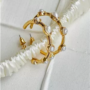 گوشواره حلقه و مروارید