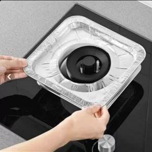 فویل قالبی مربعی شعله اجاق گاز- بسته 8 عددی