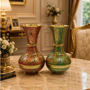 گلدان برنجی هندی  طرح کوزه