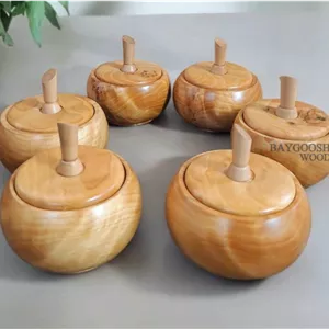 قندان چوبی خراطی - ظرف قند و شکر برای پذیرایی و دکور