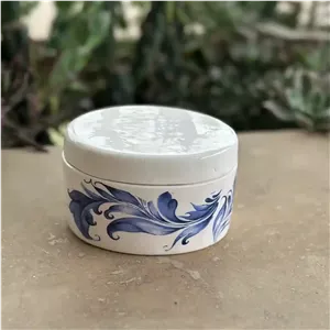 قندان سرامیکی درب دار طرح دم ماهی