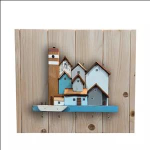 کاور جعبه فیوز و جاکلیدی چوبی دست ساز طرح دهکده رویایی کد 53382