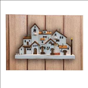 کاور جعبه فیوز و جاکلیدی چوبی دست ساز طرح دهکده رویایی کد 53582