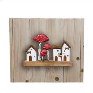 کاور جعبه فیوز و جاکلیدی چوبی دست ساز طرح دهکده رویایی کد 53622