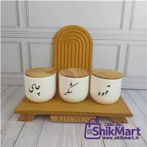ست جا ادویه استوانه بلند سرامیکی