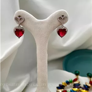 گوشواره قلبی جواهر