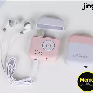 موزیک پلیر MP3PLAYER با حافظه 16G مدلJingmicai JM-534 N با هندزفری و شارژر اورجینال سفید