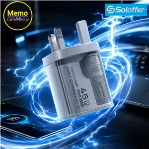 آداپتور توربو شارژ 3 پین 45W QC3.0 به همراه کابل Type-C مدل Soloffer TC-70 اورجینال