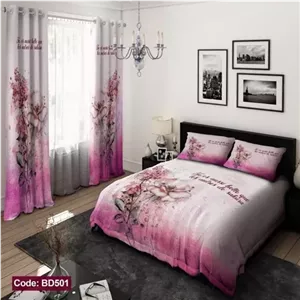 ست فانتزی روتختی 6 تیکه شامل لحاف ملافه کشدار 2 عدد روبالشی کد BD501 (پس کرایه)