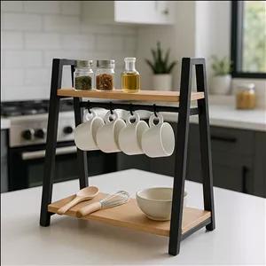 استند دو طبقه پایه مشکی