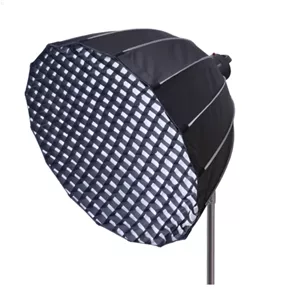 سافت باکس حرفه ای پارابولیک پرتابل  Softbox 70cm همراه با گرید سایز 70 ( قابلیت نصب روی انواع ویدیو لایت ها )