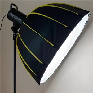 سافت باکس حرفه ای پارابولیک پرتابل Softbox 90cm همراه با گرید سایز 90 ( قابلیت نصب روی انواع ویدیو لایت ها )