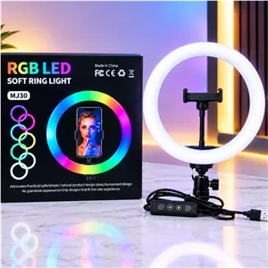 رینگ لایت 30 سانتی متری مدل MJ30 RGB Ring Light رنگی