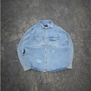 کت جین زاپ دار مردانه آبی روشن 308901