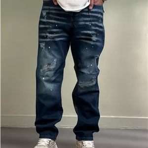شلوارجین پسرانه بگ آبی کد 204622