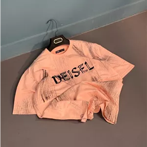 تیشرت مردانه DEISEL راه راه صورتی کد 217658