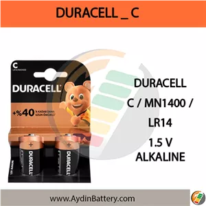 باتری آلکالاین سایز متوسط  DURACELL-SIZE C2 PLUS
