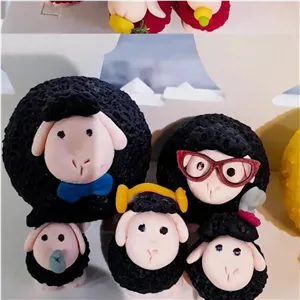 مجسمه گوسفند بره پک 5 عددی دکوری تزئینی کادویی