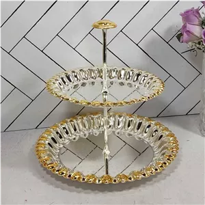 شیرینی خوری دو طبقه گرد استیل رومانتیک هوم 