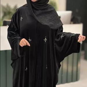 مانتو عبا مخمل ونگین ستاره سنگی