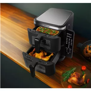 سرخکن و هوا پز بدون روغن 11 لیتری دو طبقه پرودو مدل Porodo LFST087-مشکی