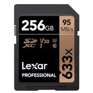 کارت حافظه SDXD برند لکسار ظرفیت ۲۵۶ گیگابایت-سرعت 95mb-کلاس Class 10- استاندارد UHS-I U3