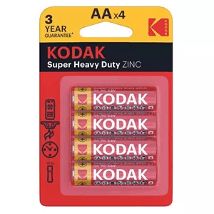 باتری قلمی کداک سری AA مدل Kodak Super Heavy Duty Zinc پک 4 عددی