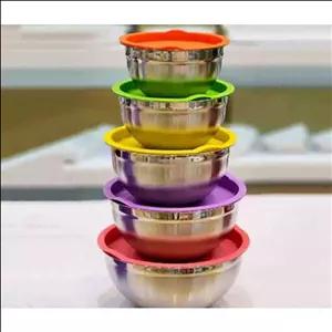 ست کاسه 5 تیکه دربدار استیل خارجی