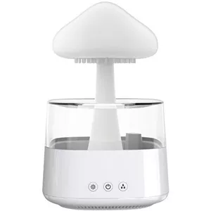 بخور سرد و چراغ خواب بارانی Cloud Rain Humidifier با اسپیکر بلوتوثی و نور ۷ رنگ