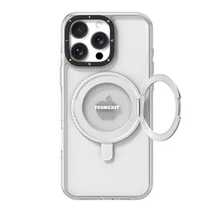 قاب محافظ Youngkit Crystal Rotation Ring Stand 360° Magsafe – بدنه شفاف کریستالی، حلقه مگ‌سیف چرخان و محافظت ضدضربه