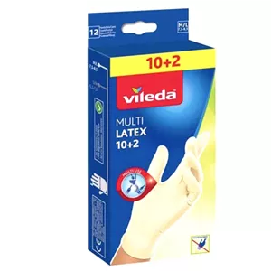 دستکش لاتکس ویلدا vileda مدل مولتی لاتکس بسته ۱۲عددی