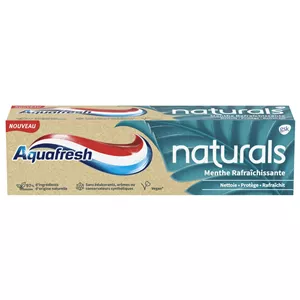 خمیر دندان گیاهی آکوافرش Aquafresh مدل naturals با رایحه نعناع ملایم حجم ۷۵ میل