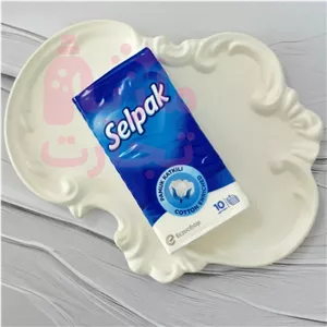 دستمال کاغذی جیبی سلپک selpak بسته 4 برگ ۱۰ عددی