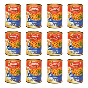 کنسرو نخود آبگوشتی خرسند – 370 گرم بسته 12 عددی