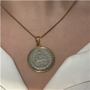 گردنبند سکه قدیمی 5 ریالی