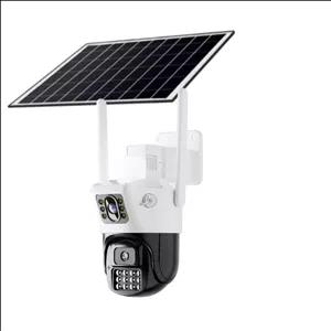 دوربین مداربسته تحت شبکه 4G V380pro مدل سیمکارتی 2لنز پنل خورشیدی