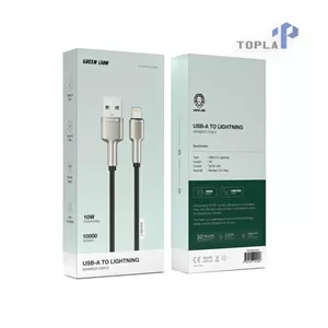 کابل شارژ Green Lion مدل USB-A به Lightning |با روکش کنفی،10وات 1متری