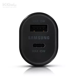شارژر فندکی سامسونگ (عمده پک ۱۰ عددی) دو خروجی 45W 15W مدل EP-L5300 BEGWW به همراه کابل USB-C (ویتنام)