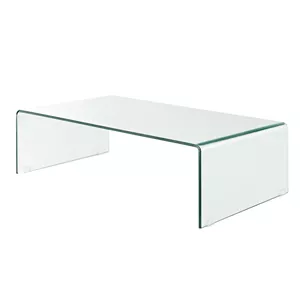 میز جلو مبلی شیشه خم اطلس 12 میل طول 110 سانتی متر نارنجی مدل 506509