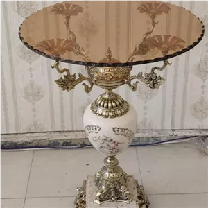 میز خاطره یا میز تلفن برنزی مبلمان نارنجی مدل 527716