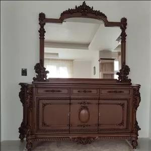 اینه کنسول سلطنتی مدل نگین مبلمان نارنجی مدل 524261