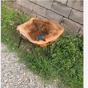 میز جلو مبلی گردو رزینی چوبی روستیک مبلمان نارنجی مدل 527032