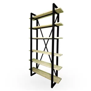 قفسه کتاب چوب و فلز مینیمال مدل شلوارا مبلمان نارنجی مدل 520771