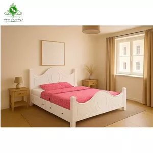 تخت خواب یک و نیم نفره MDF وکیوم مدل آرامش عرض 120 با کشو بدون تشک مبلمان نارنجی مدل 519136