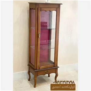 مینی بوفه ویترین فندقی کلاسیک مبلمان نارنجی مدل 525287