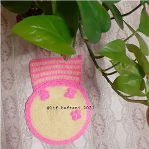 لیف حمام بافتنی زنانه و عروس مبلمان نارنجی مدل 528300